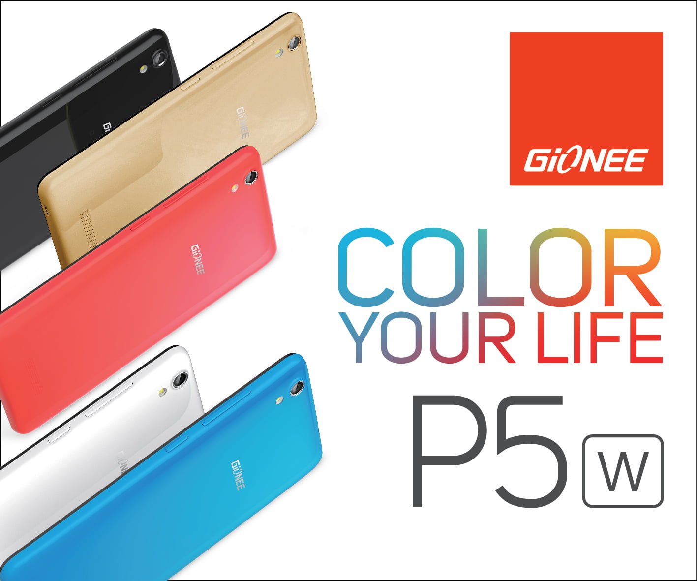 जियोनिले ल्यायो पी फाइभ डब्लु स्मार्टफोन, एचडी डिस्प्ले र २ जीबी र्याम