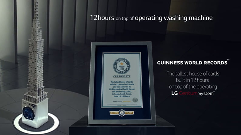 एलजी वासिंग मेसिनद्धारा गिनिज् वर्ल्ड रेकर्ड कायम