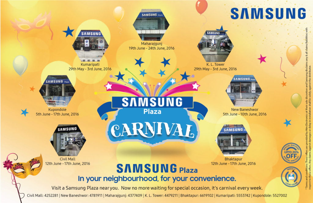 सामसंग प्लाजा कार्निभल सम्पन्न, ५ उपहार विजेताहरुको घोषणा