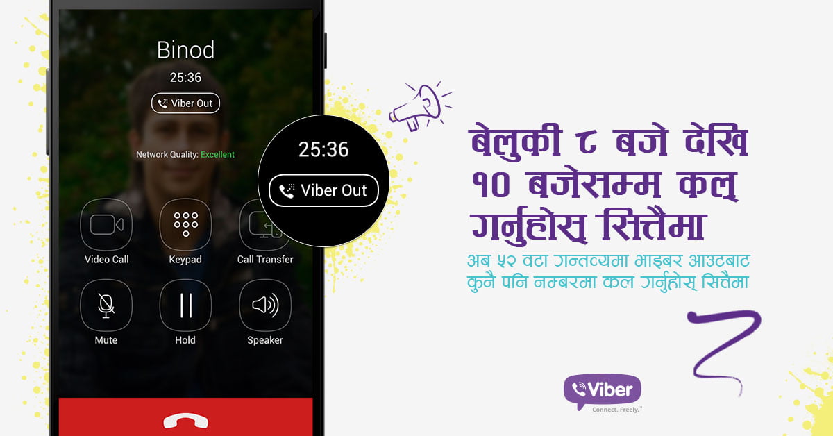 भाइबरबाट ५२ देशहरुमा कुनै पनि फोन नम्बरमा फ्रि कलको सुविधा