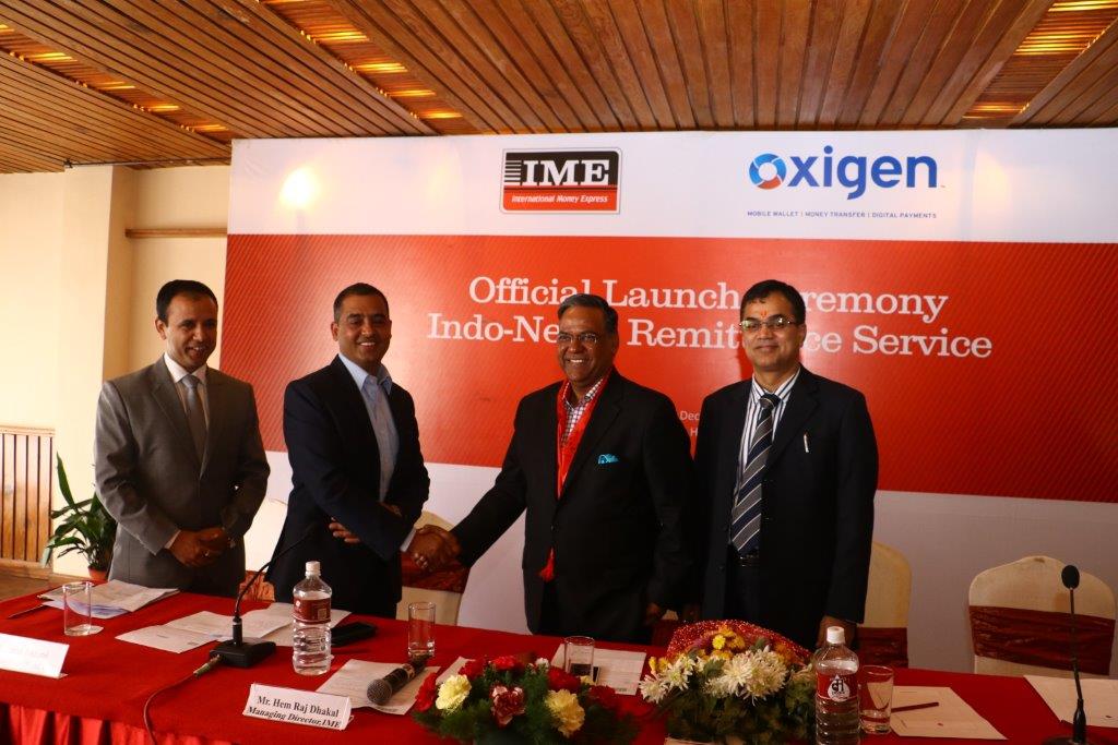 आईएमई र अक्सिजन इण्डियावीच रेमिटेन्स सेवा सम्झौता