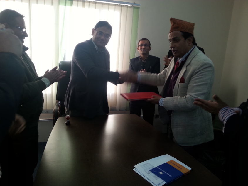 नागरिक लगानी कोष र सान्जेन जलविद्युत् बीच सेयर निस्काशन सम्झौता