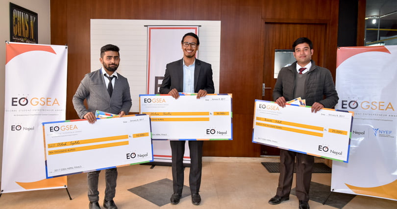 ‘ग्लोवल स्टुडेन्ट इन्टप्रेनुअर अवार्ड नेपाल’ निशान श्रेष्ठलाई