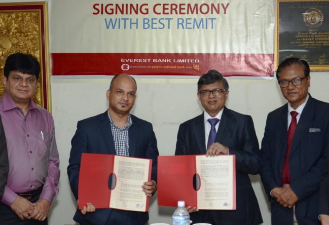 एभरेष्ट बैंक र वेस्ट रेमिटबिच रेमिट्यान्स भुक्तानीका लागि सहकार्य