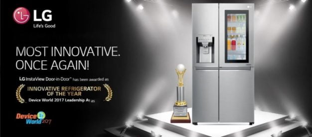 एलजीको  रेफ्रिजेरेटरलाई ‘इनोभेटिभ रेफ्रिजेरेटर अफ दि ईयर’को अवार्ड