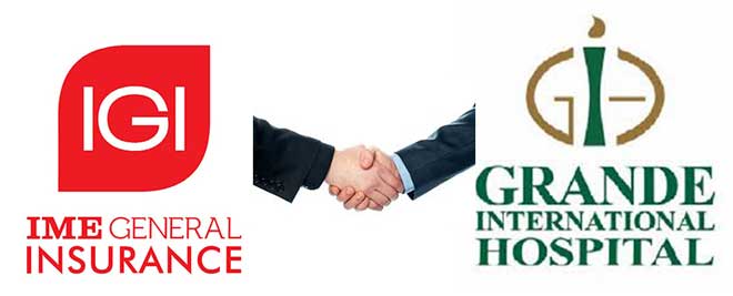 आइएमई जनरल इन्स्योरेन्स ग्राण्डी इन्टरनेश्नल हस्पिटल बिच नगदरहित सेवा सम्झौता