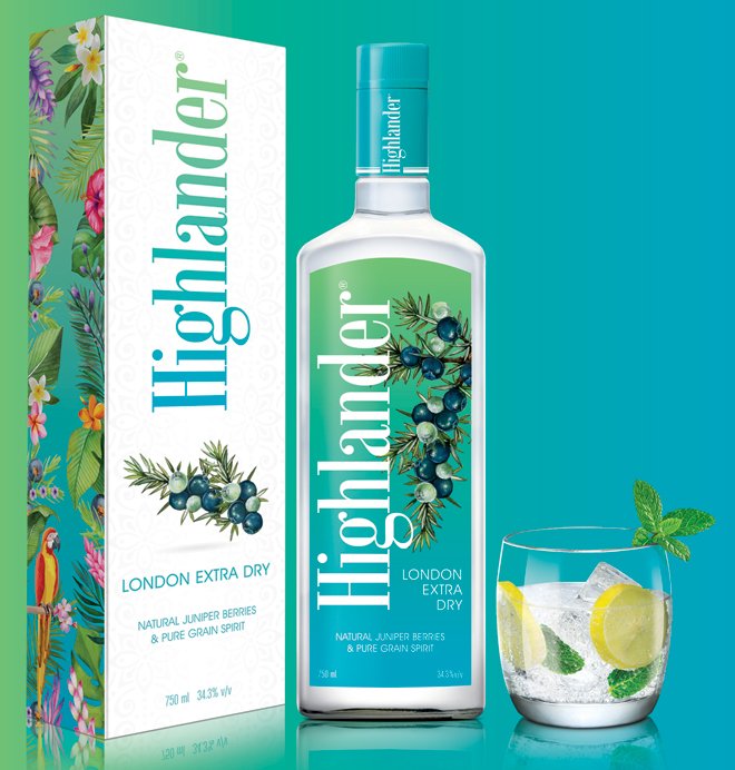 हाईल्याण्ड डिष्टिलरीको हाइल्याण्डर लण्डन एक्स्ट्रा ड्राई बजारमा
