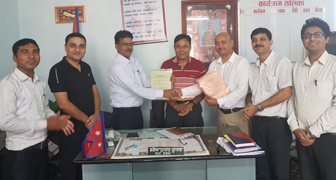 आइएमई जनरल इन्स्योरेन्स र नीलकण्ठ नगरपालिका, धादिङ्ग  बिच बीमा सम्झौता