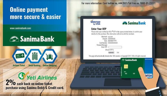 सानिमा बैंकको भिसा कार्डमार्फत अनलाइन किनमेल गर्न सकिने