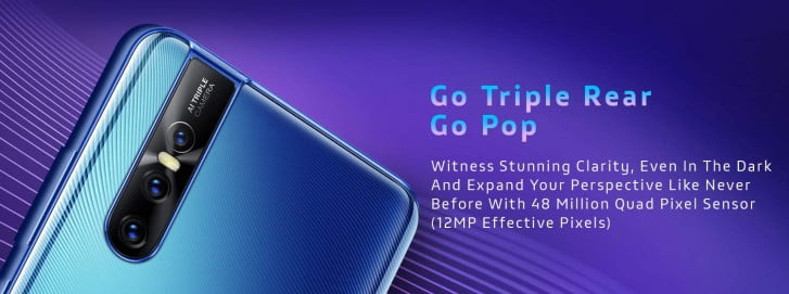 भीभो भी१५ प्रोमा ४८मेगापिक्सेलको मुख्य क्यामरा, ३२ मेगापिक्सेल सेल्फीका लागि