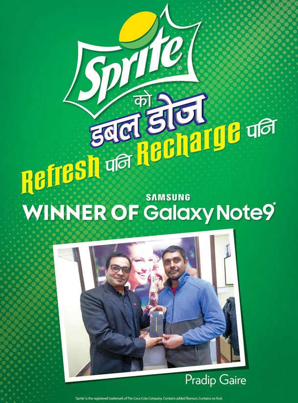 स्प्राईट डबल डोज रिफ्रेस पनि रिचार्ज पनि अफरमा २४ हजार भन्दा बढि विजेता पुरस्कृत