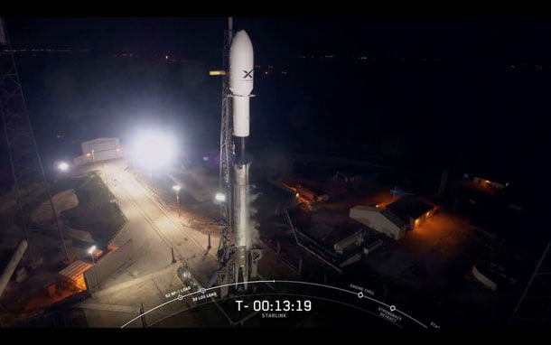 आज साँझ क्यालिफोर्नियाबाट २३ ओटा स्टारलिंक स्याटेलाइट प्रक्षेपण गर्दै स्पेसएक्स