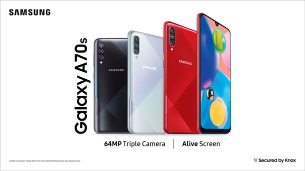 सामसङको नयाँ स्मार्टफोन ग्यालेक्सी ए७०एस बजारमा, ६४ मेगापिक्सेलको ट्रिपल रियर क्यामरा