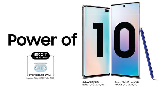 सामसङको “पावर अफ टेन” अफर, नोट१० र एस१० सिरिज किन्दा ग्यालेक्सी बड्समा छुट