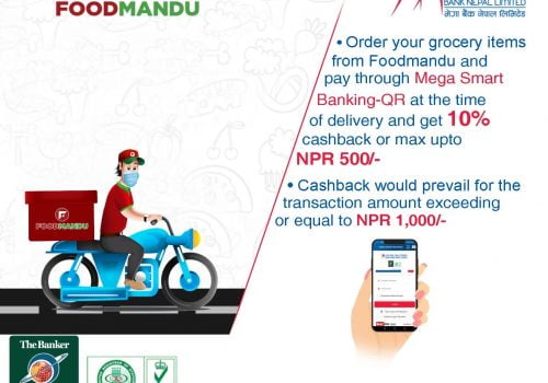 मेगा बैंकका ग्राहकहरुलाई फुडमाण्डुको किराना सामानमा १० प्रतिशत छुट