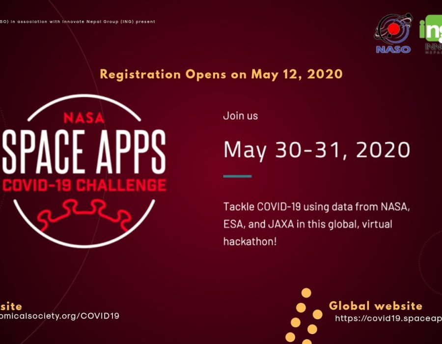 नासा स्पेस एप्स कोभिड-१९ च्यालेन्ज हुँदै, ४८ घन्टे भर्चुअल ह्याकथानमा सहभागी हुन आग्रह