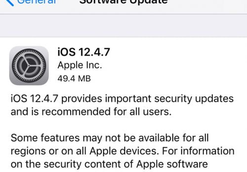 एप्पलका पुराना आईफोनहरु र आईप्याडहरुका लागि आईओएस १२.४.७ संस्करण जारी