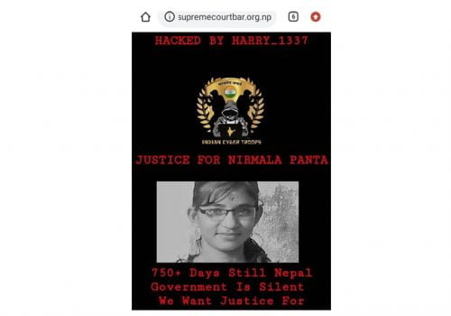 सर्वोच्च अदालत बार एशोसिएसन अफ नेपालको वेबसाइट ह्याक, निर्मला पन्तको लागि न्याय माग