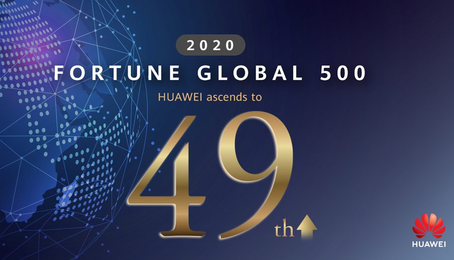ह्वावे २०२० फोरचुन ग्लोबल ५०० र्याकिङ्गमा ४९औं स्थानमा, लगातार शीर्ष ५० भित्र पर्ने ट्रयाक रेकर्ड