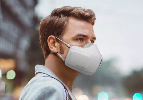 कोभिड-१९ बाट सुरक्षित राख्न एलजीको एयर प्युरिफायर फेस मास्क, ब्याट्री पावरले चल्ने