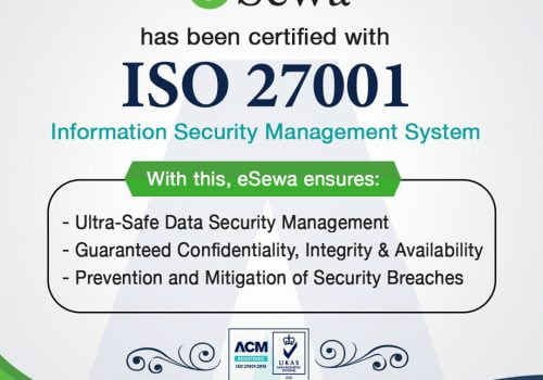 इसेवाले पायो आइएसओ २७००१: २०१३ मान्यता प्राप्त प्रमाणपत्र