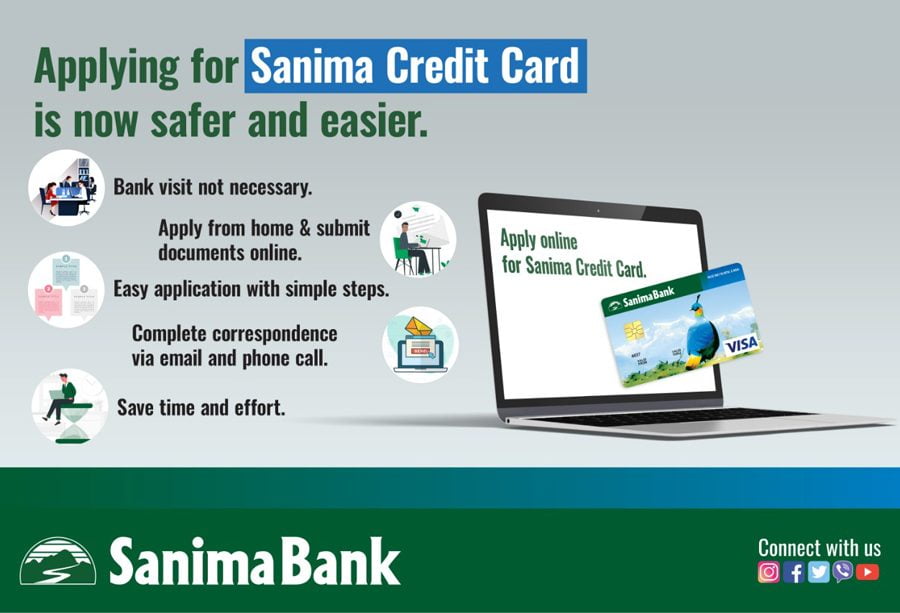 सानिमा बैंकको क्रेडिट कार्ड अनलाईनबाटै आवेदन दिन मिल्ने