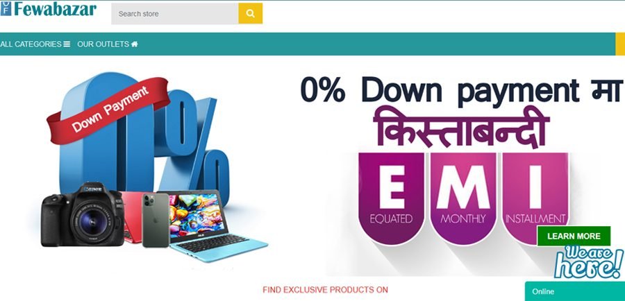 फेवा बजार डटकमबाट बिनाधितो किस्ताबन्दीमा सामान खरिद गर्न सकिने