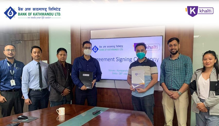 बैंक अफ काठमाडौं र ‘खल्ती’ डिजिटल वालेटबीच सहकार्य, बैंक खाताबाट भुक्तानी गर्न सकिने