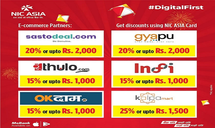एनआईसी एशिया बैंकको कार्डबाट भुक्तानी गर्दा २५ प्रतिशतसम्म रकम फिर्ता पाईने