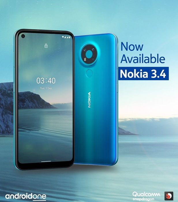 Nokia 3.4 –triple camera with AI imaging and a bigger screen and fast performance