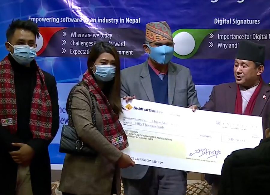 क्यान इन्फोटेक २०२० मा सहभागी उत्कृष्ट स्टार्टअप ‘होम मेड नेपाल’ पुरस्कृत