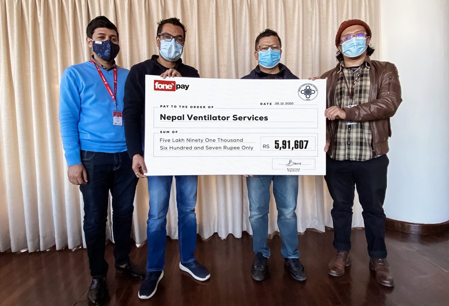 नेपाल भेन्टिलेटर बैंकलाई फोनपे मार्फत सहयोग रकम हस्तान्तरण