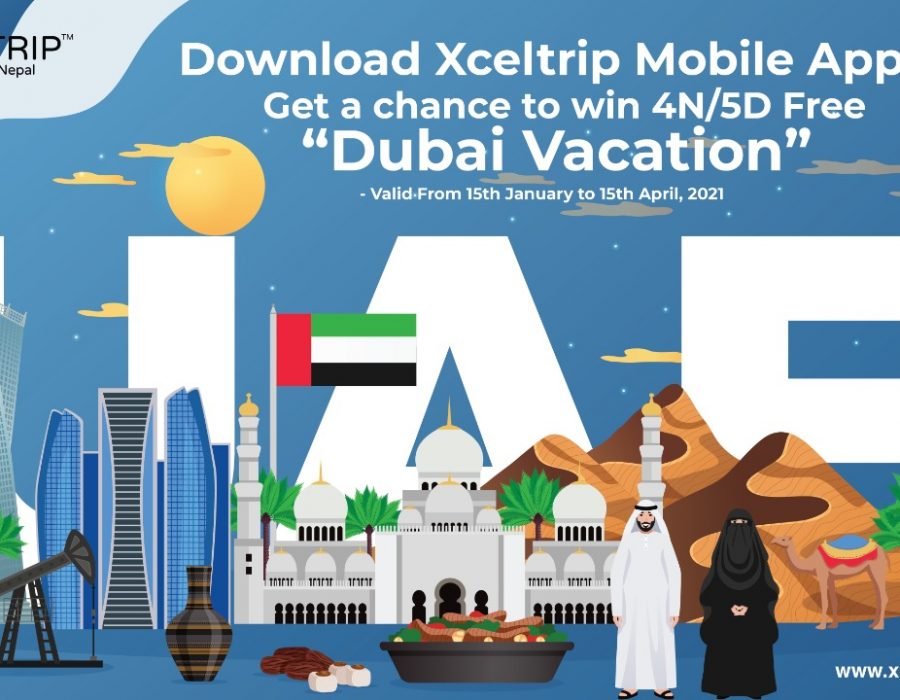 एक्सलट्रिपको मोबाइल एप डाउनलोड गर्दा दुबई भ्रमण गर्ने मौका