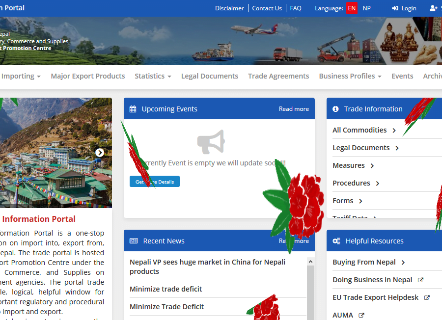 नेपालको निर्यात व्यवसाय सम्बन्धि जानकारी दिन ‘नेपाल व्यापार सूचना पोर्टल’ सुरुवात