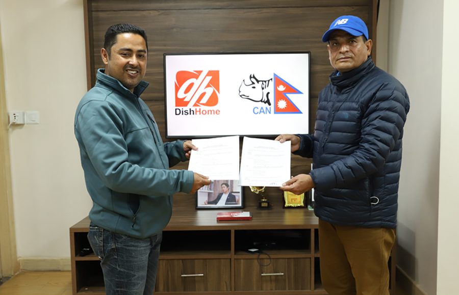 डिशहोमले प्रधानमन्त्री कप २०७७ क्रिकेटको प्रत्यक्ष प्रशारण गर्दै