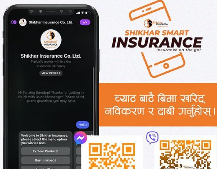च्याटबोटबाट शिखर इन्स्योरेन्सको बीमा खरिद, नविकरण र दावी गर्न सकिने