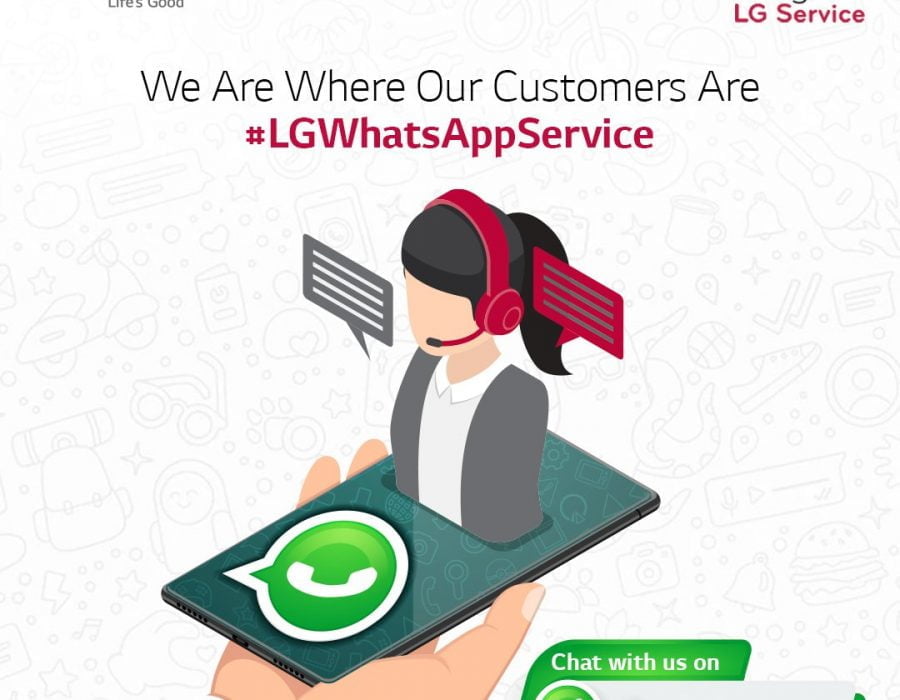 एलजीका इलेक्ट्रोनिक्स उत्पादनहरुको बारे जानकारी दिन ह्वाट्सएप सेवा