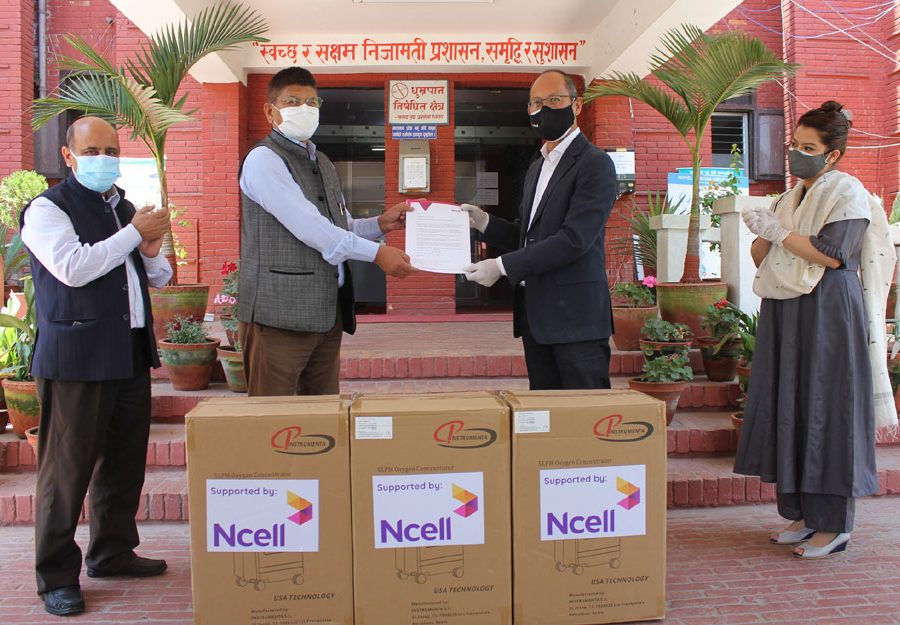 Ncell extends support to government hospitals with oxygen concentrators
