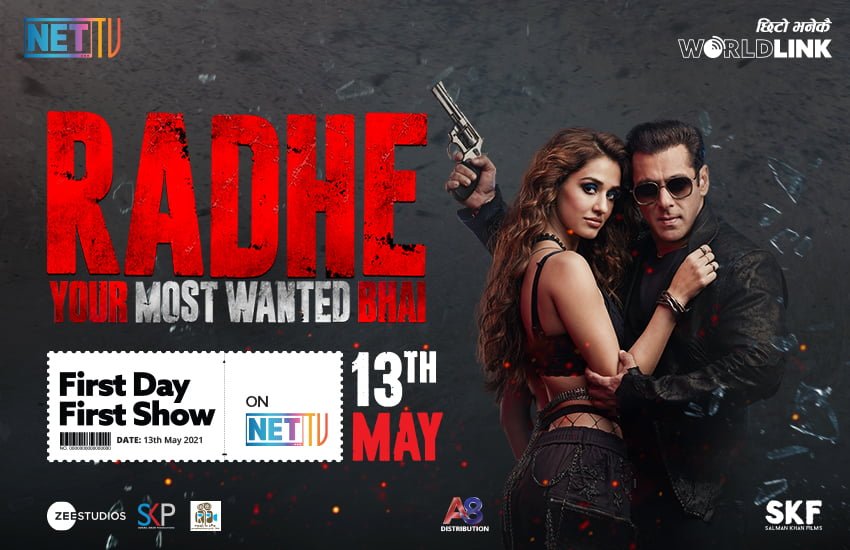 नेट टीभी सेटटप बक्स र एपमा ‘राधे’ को फस्ट डे फस्ट शो