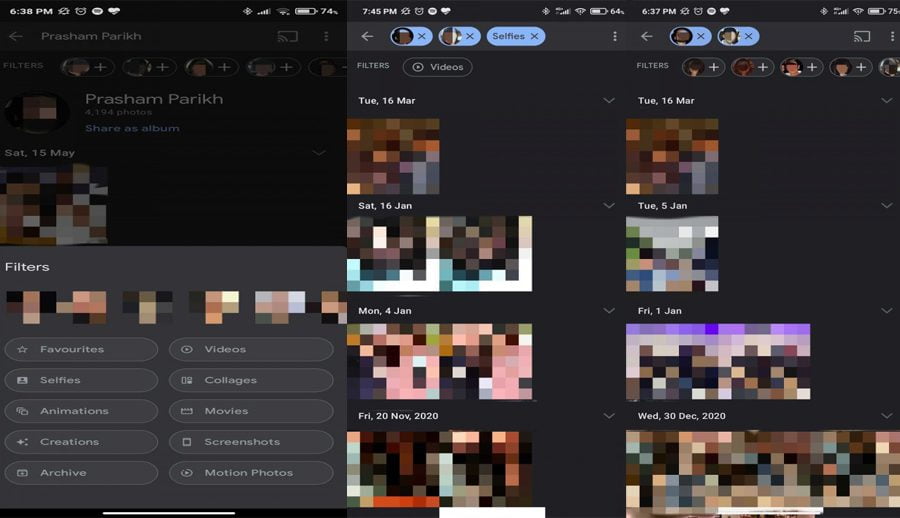 प्रकारका आधारमा सर्च गर्न मिल्ने फिल्टरमा काम गर्दै गुगल फोटोज