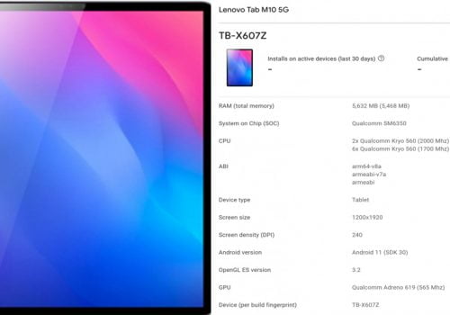 लेनोभोको ट्याब एम१० फाइभजीको विवरण बाहिरियो