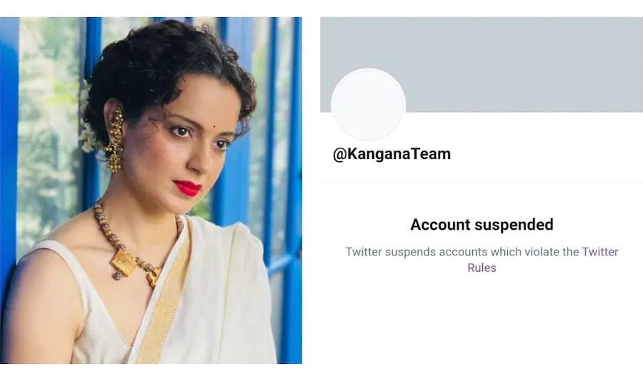 भारतीय अभिनेत्री कंगना रनौतको ट्विटर खाता सस्पेन्ड