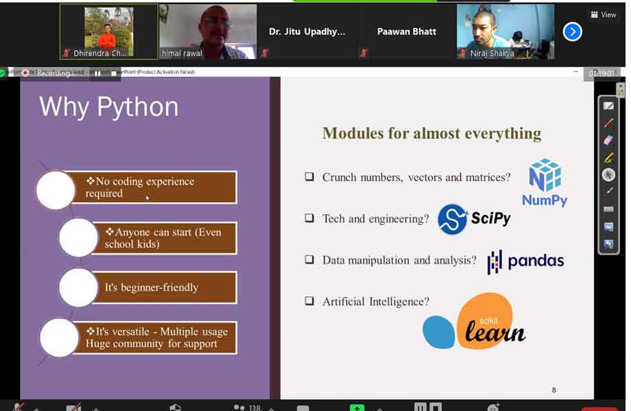 फेस्टद्वारा आयोजित निशुल्क पाइथन प्रोग्रामिङ क्लास सम्पन्न
