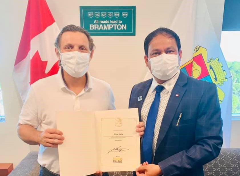 मित्र काफ्लेलाई क्यानडाको सिटी अफ ब्राम्टन स्थानीय सरकारबाट ‘सिटिजन्स अवार्ड’