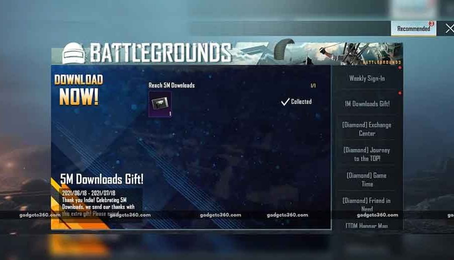 ब्याटलग्राउन्ड्स मोबाइल इण्डियाको डाउनलोड भारतमा ५० लाख नाध्यो