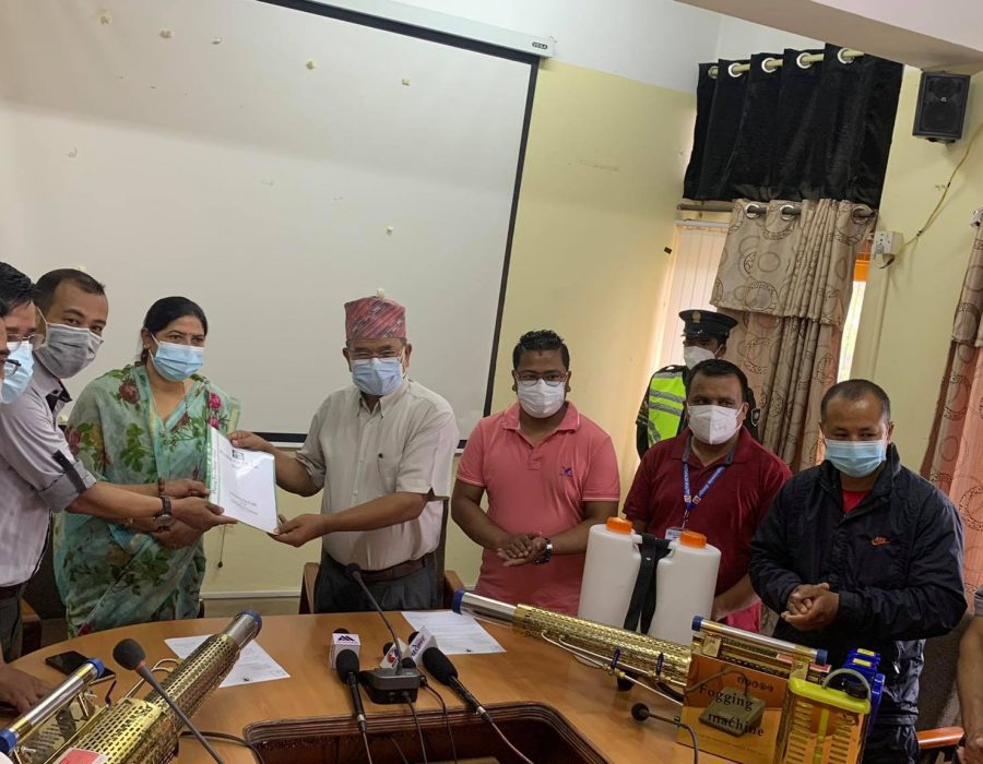 प्लेइिङ फर चेञ्ज नेपाल फाउण्डेशनद्धारा ललितपुर महानगरपालिकालाई फोग मिसन सहयोग