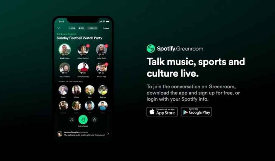 क्लबहाउस र ट्विटर स्पेसेजलाई टक्कर दिन स्पोटीफाईले ल्यायो अडियो च्याट एप ‘ग्रीनरूम’