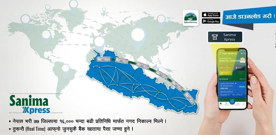 सानिमा बैंकले मोबाईल बैकिङ एपबाट रेमिट्यान्स सेवा प्रदान गर्ने