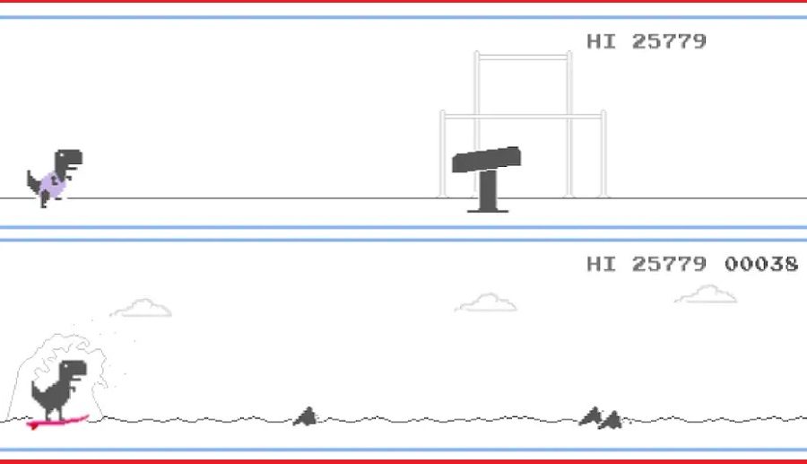 गुगलको डाइनासोर गेममा अब ओलम्पिक टर्चसहित अन्य मिनिगेमको फिचर