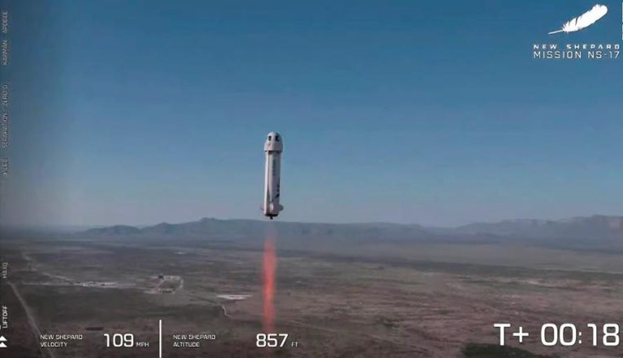 ब्लू ओरिजिनद्वारा जेफ बेजोसको यात्रापछि पहिलो मानवरहित परीक्षण उडान सम्पन्न